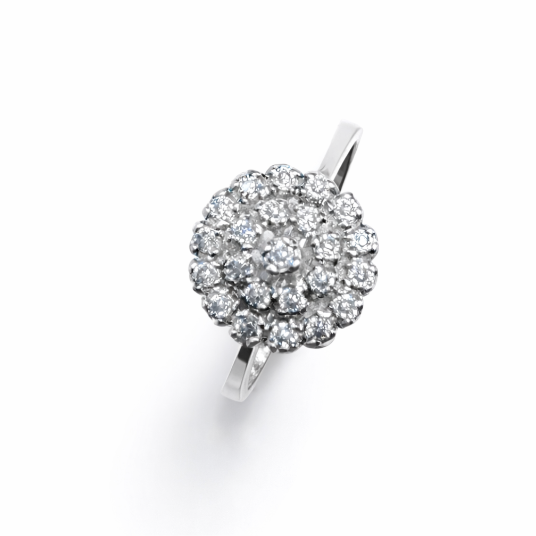Dazzling Floral Cluster Ring